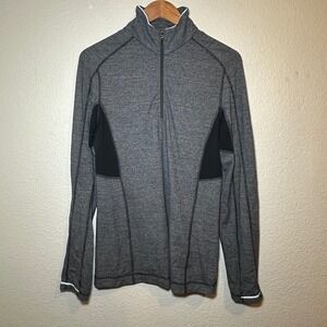 Lululemon Mens Small Quarter Zip Gray Performance Golf Running Mesh Vent Light